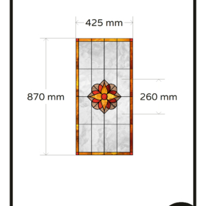 Glas in lood oranje rood bruin bloem aangepast ontwerp op maat 1x GZ privacy folie