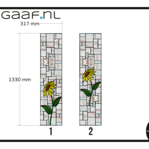 Glas in lood raamfolie glasfolie transparante folie bloem op maat bloem 1x TR
