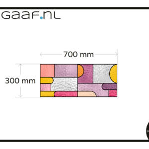 Glas in lood raamfolie roze paars geel oranje 300 x 700 privacy folie 1x GZ op maat