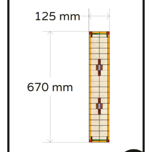 Glas in lood geel groen rood paars raamfolie op maat 125 x 670 mm folie raamsticker smal raam