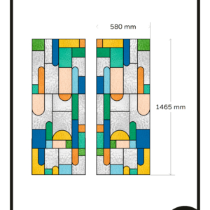 Glas in lood raamfolie glasfolie folie raamsticker privacy frosted modern ontwerp 2x op maat
