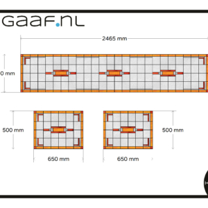 Glasfolie raam eker raamfolie glas in lood op maat geel rood modern 2x folie