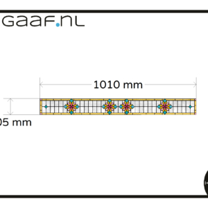 Glasfolie bovenlicht smal raam raamfolie glas in lood op maat 1x 105 x 1010 mm
