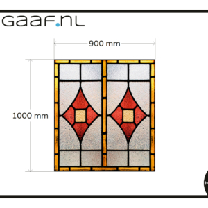 Glasfolie glas in lood op maat raamfolie raam deur frosted transparant geel rood 1x folie