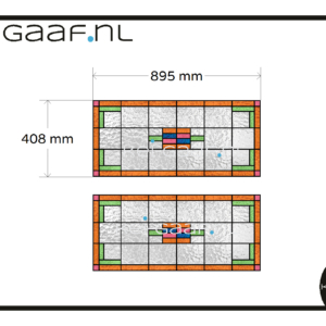Glas in lood glasfolie raamfolie raamsticker eigen ontwerp op maat 2x 895 x 408