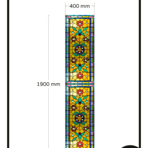 Glas in lood raamfolie glasfolie raamsticker deur raam 1x 400 x 1900