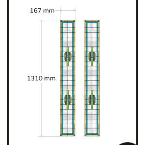 Glas in lood raamfolie geel blauw glasfolie op maat privacy gezandstraalde folie 2x GZ