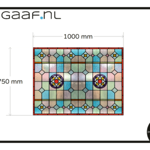 Glas in lood glasfolie raamfolie privacy folie zachte kleuren 1x GZ 1G 1000 x 750 mm