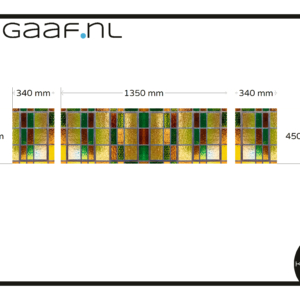 Glas in lood geel groen bruin raamfolie glasfolie folie 3x GZ op maat