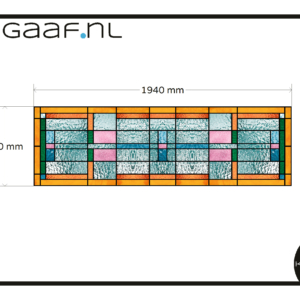glas in lood geel oranje blauw groen roze raamfolie 1x op maat glasfolie raamsticker