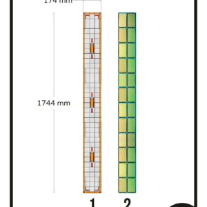 Glas in lood raamsticker raamfolie op maat 1x smal raam geel rood of groen