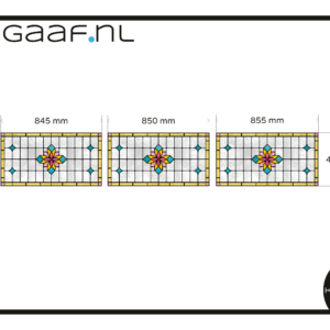 Glas in lood raamfolie glasfolie raamsticker op maat bovenramen 3x geel blauw