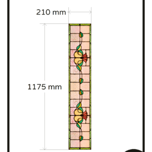 Glas in lood oud ontwerp bloemen rood geel groen raamfolie glasfolie folie