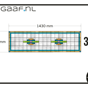 Glas in lood raamfolie geel blauw op maat 1430 x 415 1x raamsticker glasfolie folie