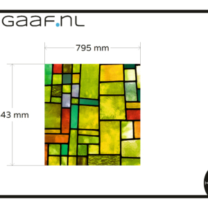 Glas in lood geel groen rood raamfolie op maat privacy folie laat licht door