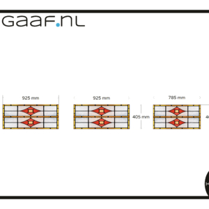 Glas in lood rood geel ruit op maat raamfolie 3x GZ glasfolie raamsticker bovenramen