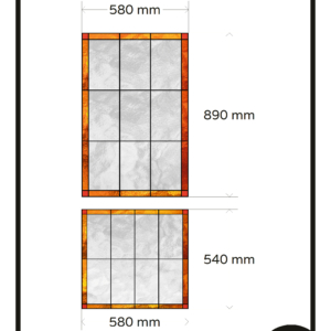 Glas in lood raamfolie op maat voordeur boven raam onder raam 2x folie