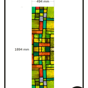 Glas in lood raamfolie raamsticker glasfolie groen rood oranje