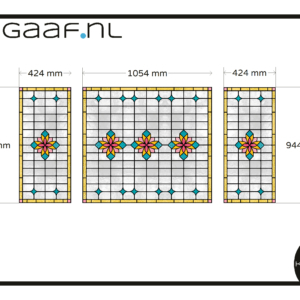 Glas in lood gezandstraald effect geen doorkijk volledige privacy laat licht door raamfolie