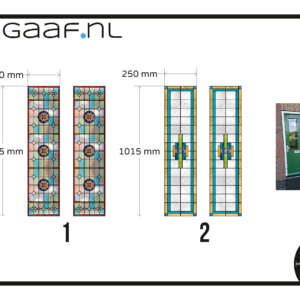 Glasfolie deur voordeur glas in lood raamfolie raam 2x op maat smalle ramen privacy