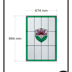 Glas in lood raamfolie groen paars bloem 1x op maat raamsticker glasfolie