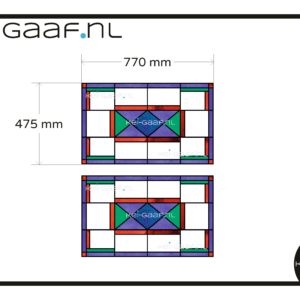 Glas in lood rood paars groen blauw raamfolie 2x glasfolie raamsticker