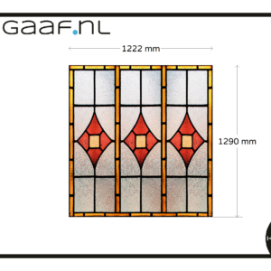 Plakfolie raamfolie glas in lood op maat raam deur klassiek geel rood 1x TR eigen ontwerp