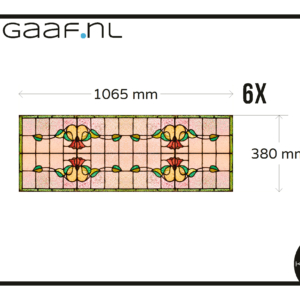 Glas in lood plakfolie bloem rood raamfolie op maat 6x GZ anti inkijk raamsticker