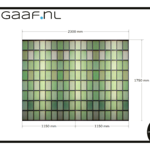 Glas in lood groene vlakken plakfolie raamfolie op maat groot raam raamstickers 2x bies