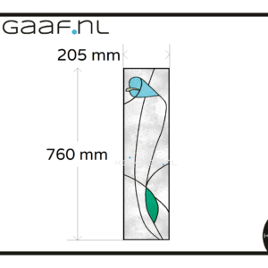 Glas in lood raamfolie glasfolie raamsticker bloem blauw groen 1x TR transparant op maat smal raam deur