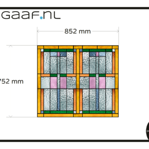 Plakfolie glas in lood raamfolie geel oranje lila groen 1x GZ anti inkijk op maat raamsticker