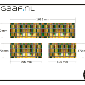 Glas in lood plakfolie raamfolie geel bruin groen 3x raamsticker op maat anti inkijk privacy folie