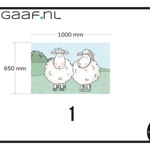Muursticker schapen eigen ontwerp op maat kinderen kinderkamer slaapkamer canvas sticker