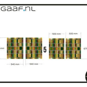 Glas in lood geel groen op maat raamfolie plakfolie raamsticker 4x ontwerp