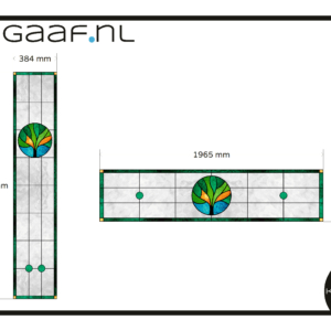 Glas in lood plakfolie raamfolie raamsticker boom groen blauw oranje 2x GZ folie op maat 3