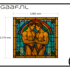 Glasfolie raamfolie glas in lood met eigen afbeelding mannen 1x TR op maat