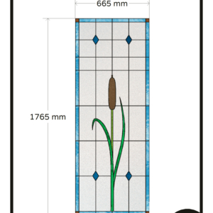 Glas in lood riet blauw raamfolie op maat deur privacy laat licht door 1x GZ eigen ontwerp