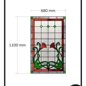 Glas in lood plakfolie glasfolie raamfolie op maat 1x GZ privacy folie bloem rood
