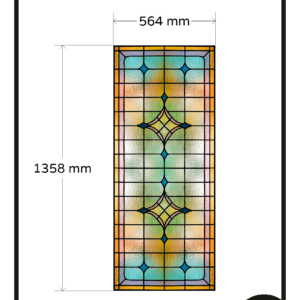 Glas in lood glasfolie raamfolie raamsticker geel blauw groen roze 1x op maat