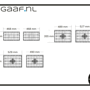 Glas in lood raamfolie glasfolie plakfolie zwart wit bloem motief 6x GZ op maat privacy folie mat 4