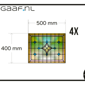 Glas in lood raamfolie glasfolie raamsticker geel blauw ruit 4x GZ op maat privacy folie