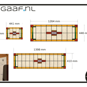 Glasfolie glas in lood raamfolie geel rood groen 3x privacy folie op maat 2