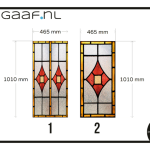 Plakfolie glas in lood raamfolie geel rood 1x privacy folie op maat