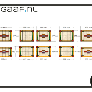 Glas in lood op maat raamfolie geel groen rood 10x glasfolie plakfolie raamsticker