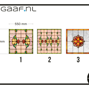 Glas in lood raamfolie glasfolie plakfolie 1x op maat rood bloem