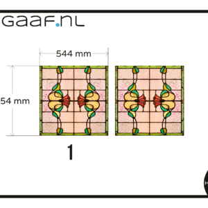 Glas in lood raamfolie bloem rood raamsticker glasfolie plakfolie 2x GZ privacy folie