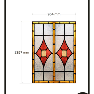 Glas in lood geel rood klassiek raamfolie plakfolie glasfolie deur raam 1x op maat