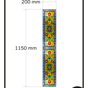 Glasfolie glas in lood raamfolie bloemen blauw smal raam op maat 1x GZ anti inkijk folie