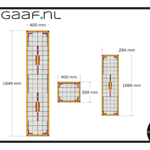 Glas in lood plakfolie raamfolie op maat modern geel rood 3x TR transparant niet glashelder