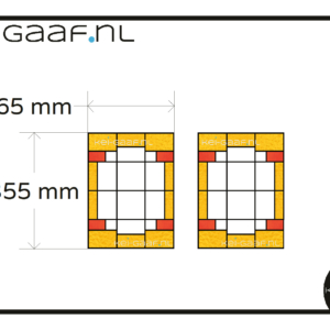 Glas in lood kleine ramen transparante raamfolie 2x eigen ontwerp geheel aangepast volgens afspraak